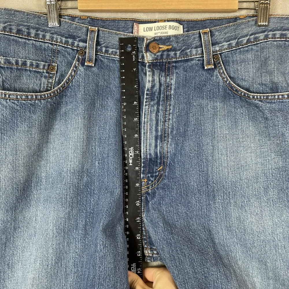 Vtg Levis 567 Low Loose Boot Jeans Mens 38x32 (fit 40x32) Distressed Y2K Faded